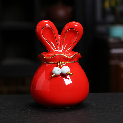 Kerámia hamvasztásos kisállat-urna hamu tárolására, mini kisállat-emlékurna macskahamu számára, állati temetkezési urna, emberi nyulak állati termékek