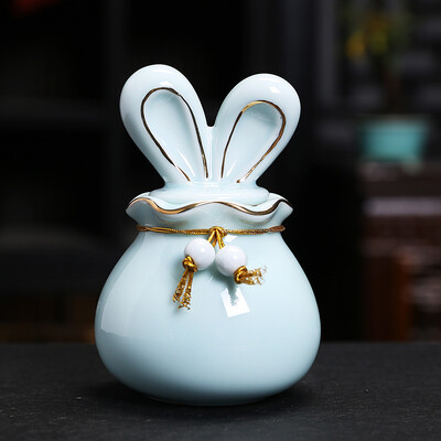 Kerámia hamvasztásos kisállat-urna hamu tárolására, mini kisállat-emlékurna macskahamu számára, állati temetkezési urna, emberi nyulak állati termékek