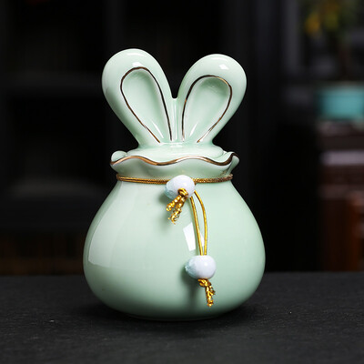 Kerámia hamvasztásos kisállat-urna hamu tárolására, mini kisállat-emlékurna macskahamu számára, állati temetkezési urna, emberi nyulak állati termékek