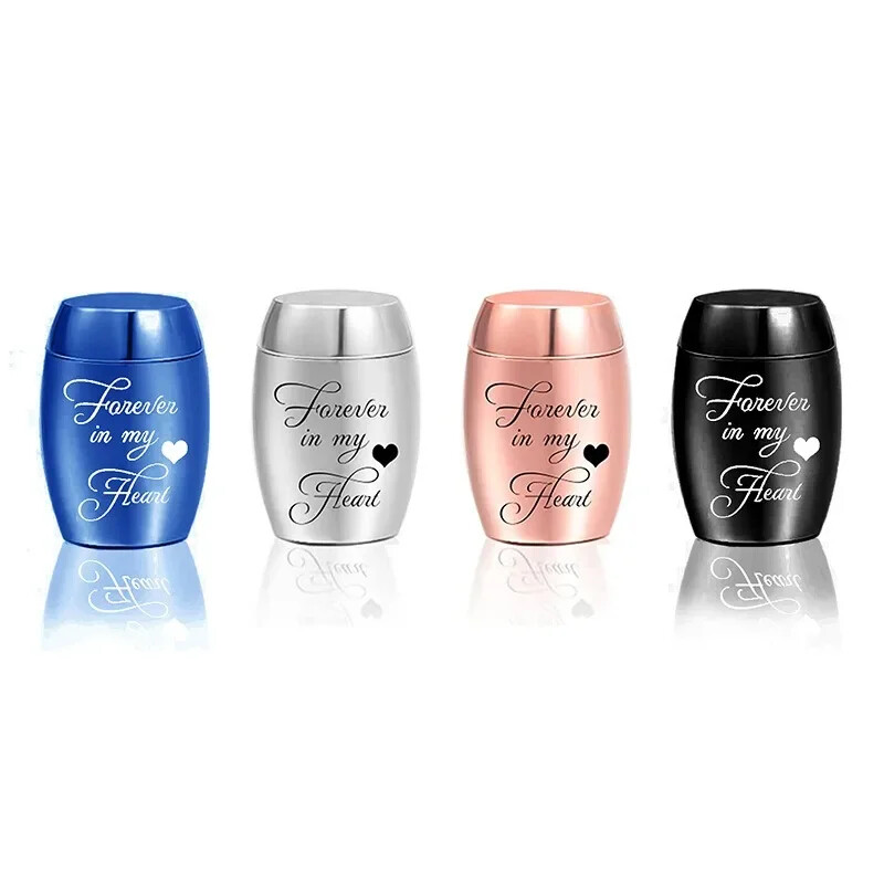 Mini urne de incinerare gravate colorate pentru sicriu pentru cenușă umană pentru animale de companie Cutie funerară de pierdere a iubirii din oțel inoxidabil cutie pentru cenușă pentru animale de companie