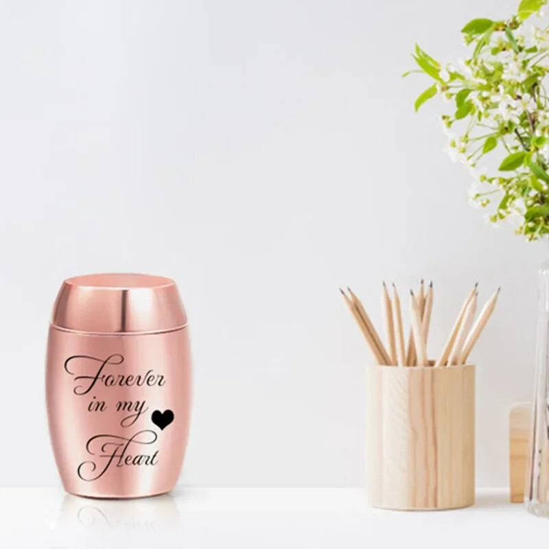 Mini urne de incinerare gravate colorate pentru sicriu pentru cenușă umană pentru animale de companie Cutie funerară de pierdere a iubirii din oțel inoxidabil cutie pentru cenușă pentru animale de companie