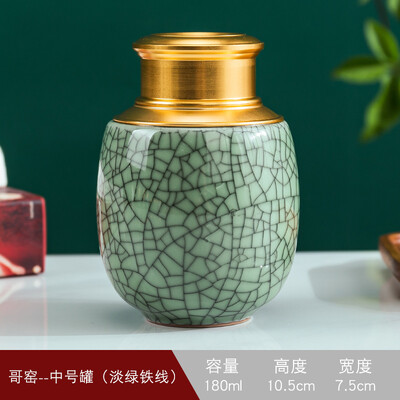 Urnă memorială pentru animale de companie, cenușă pentru animale de companie de dimensiune centrală, frunze de glazură crăpate din ceramică, cenușă decorativă, Coffi funerar pentru memorial animalelor