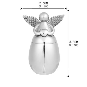 Χαριτωμένο αναμνηστικό φτερό αγγέλου Αναμνηστικό τεφροδόχο από ανοξείδωτο ατσάλι για στάχτες κατοικίδιων ανθρώπων Οι στάχτες μπορούν να χαραχθούν Μνημική βάση στάχτης