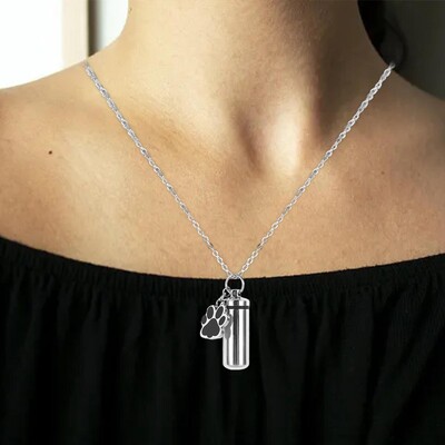 Urnă pentru animale de companie Accesorii pentru animale de companie Amintiri Urnă pentru incinerare Pace și confort cu un pandantiv cu labe