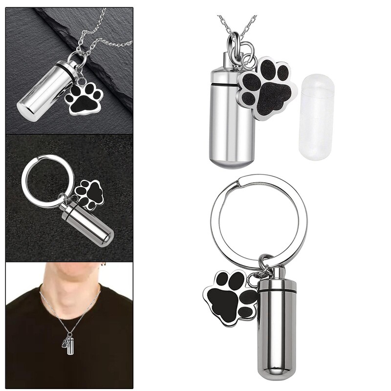 Urnă pentru animale de companie Accesorii pentru animale de companie Amintiri Urnă pentru incinerare Pace și confort cu un pandantiv cu labe