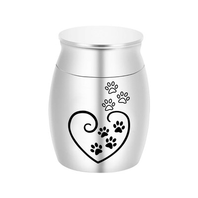 Suport pentru cenuşă de incinerare Urnă pentru cenuşă pentru animale de companie Amprentă labei Cenușă de câine de pisică Suvenir memorial Urne decorative rezistente la apă din aliaj de aluminiu