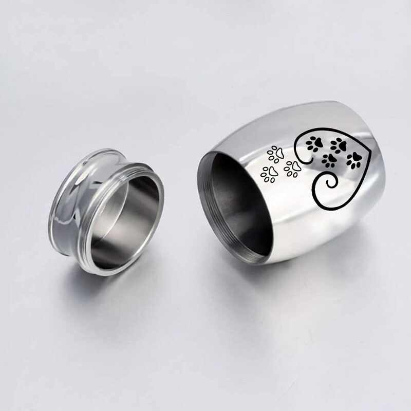 Suport pentru cenuşă de incinerare Urnă pentru cenuşă pentru animale de companie Amprentă labei Cenușă de câine de pisică Suvenir memorial Urne decorative rezistente la apă din aliaj de aluminiu