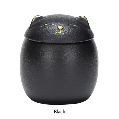 Macska alakú kisállat kerámia tartály emlék urna pecsét edény emlékkoporsó porcelán tégely kisállat hamu tároló Emlék temetkezési tartó