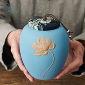 Suport pentru urne de cenușă mare, din ceramică, sicrie de cenușă memorială, urne de incinerare pentru animale de companie umane, suveniruri de memorie sigilate, cadou de înmormântare