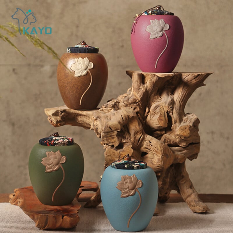 Suport pentru urne de cenușă mare, din ceramică, sicrie de cenușă memorială, urne de incinerare pentru animale de companie umane, suveniruri de memorie sigilate, cadou de înmormântare
