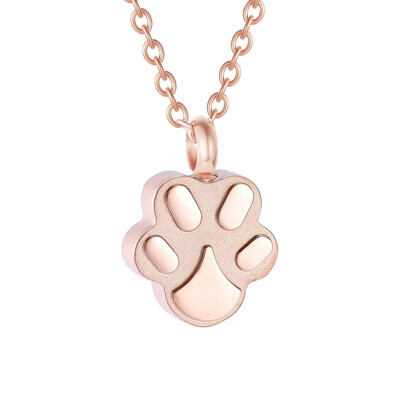 Bijuterii pentru incinerarea animalelor de companie pentru cenușă Pandantiv cu imprimeu labei Colier cu urnă pentru animale de companie Bijuterii amintire comemorative pentru cenușa de animale de companie/câine/pisică