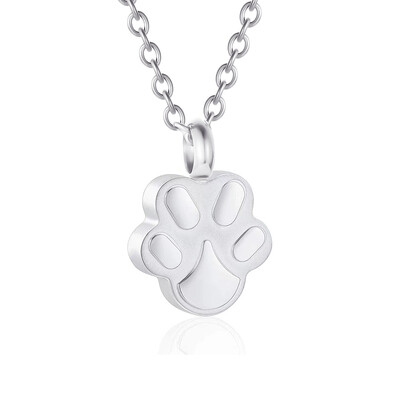 Bijuterii pentru incinerarea animalelor de companie pentru cenușă Pandantiv cu imprimeu labei Colier cu urnă pentru animale de companie Bijuterii amintire comemorative pentru cenușa de animale de companie/câine/pisică