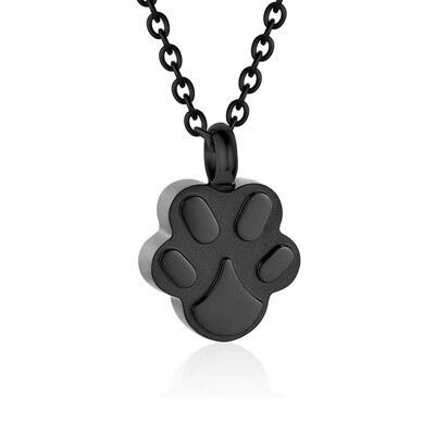 Bijuterii pentru incinerarea animalelor de companie pentru cenușă Pandantiv cu imprimeu labei Colier cu urnă pentru animale de companie Bijuterii amintire comemorative pentru cenușa de animale de companie/câine/pisică