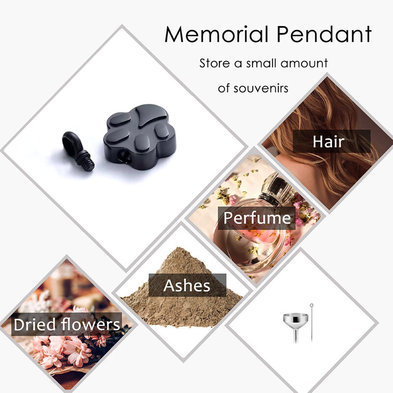 Bijuterii pentru incinerarea animalelor de companie pentru cenușă Pandantiv cu imprimeu labei Colier cu urnă pentru animale de companie Bijuterii amintire comemorative pentru cenușa de animale de companie/câine/pisică