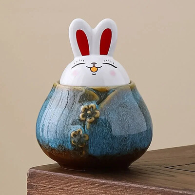 Kerámia mini nyúl urna, személyre szabott kisállat-koporsók, személyre szabott emlékművek és temetési kiskutya temetési dobozok