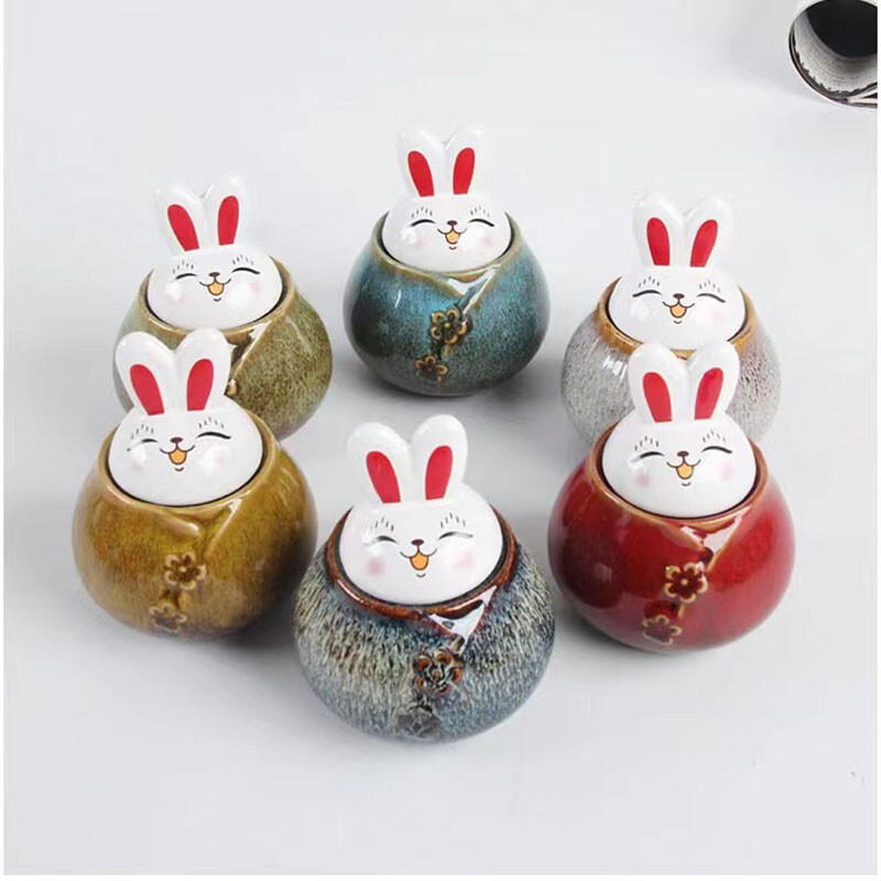 Kerámia mini nyúl urna, személyre szabott kisállat-koporsók, személyre szabott emlékművek és temetési kiskutya temetési dobozok