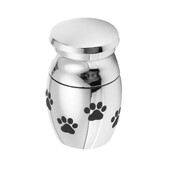 Mini urne din oțel inoxidabil cu model de labe Urnă de incinerare Suport pentru cenușă pentru animale de companie Memoriale Borcan container