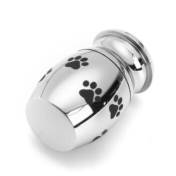 Mini Urns Paw Pattern από ανοξείδωτο ατσάλι Urn Pet Ashes Holder Memorials Container δοχείο