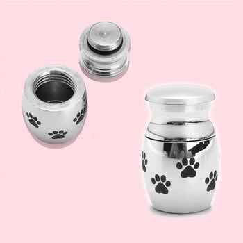 Mini Urns Paw Pattern από ανοξείδωτο ατσάλι Urn Pet Ashes Holder Memorials Container δοχείο