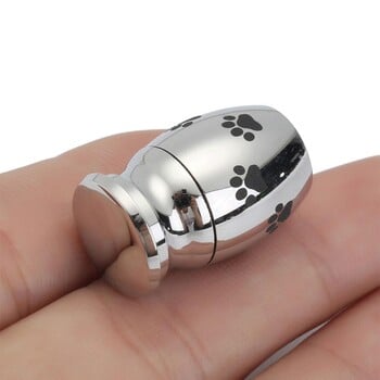 Mini Urns Paw Pattern από ανοξείδωτο ατσάλι Urn Pet Ashes Holder Memorials Container δοχείο