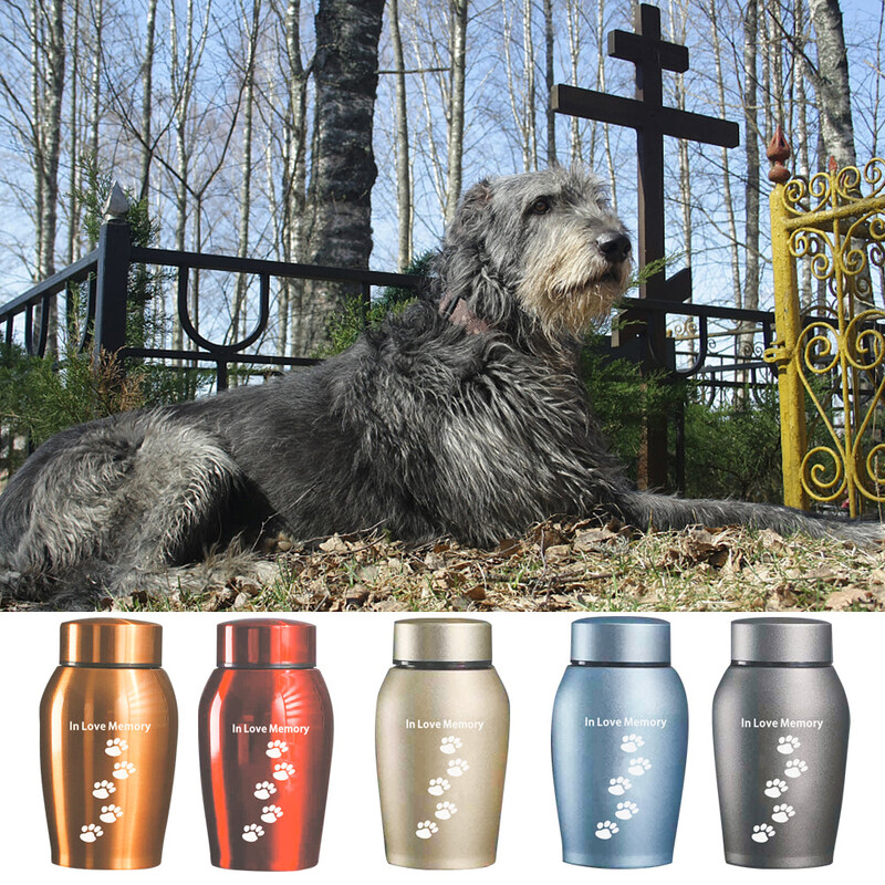 Urne pentru animale de companie Urne din oțel inoxidabil Animale de companie Câine Pisică Păsări Soareci Cenușă de incinerare Urnă de amintire Sicriu Columbarium Animale de companie Memoriale