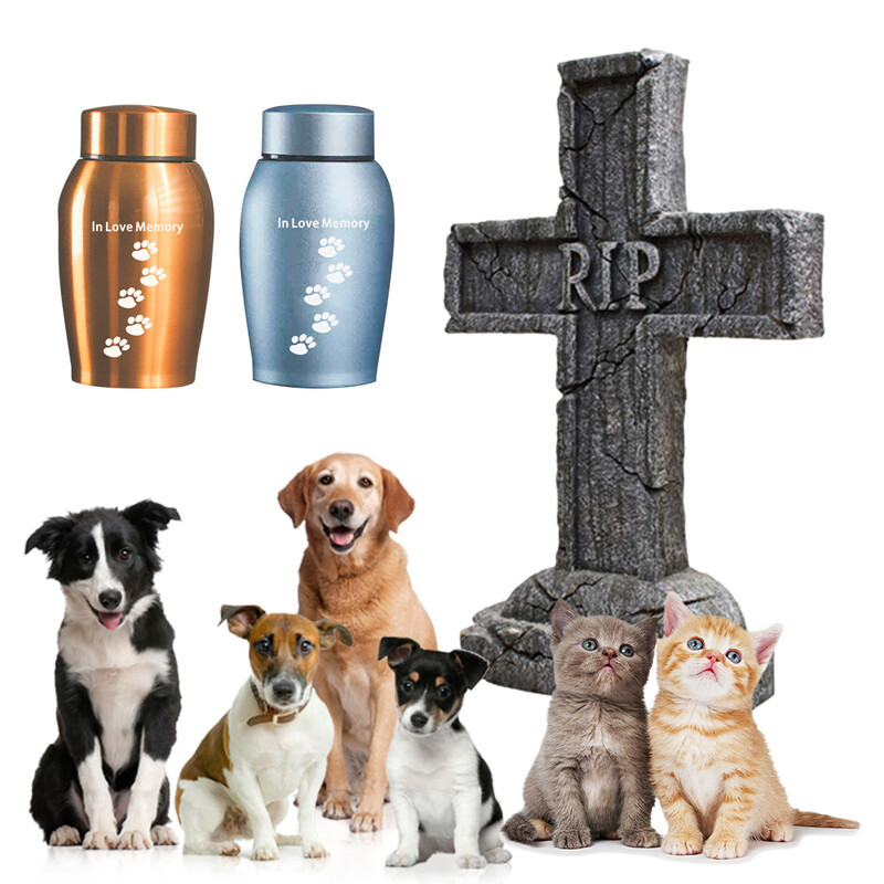 Urne pentru animale de companie Urne din oțel inoxidabil Animale de companie Câine Pisică Păsări Soareci Cenușă de incinerare Urnă de amintire Sicriu Columbarium Animale de companie Memoriale