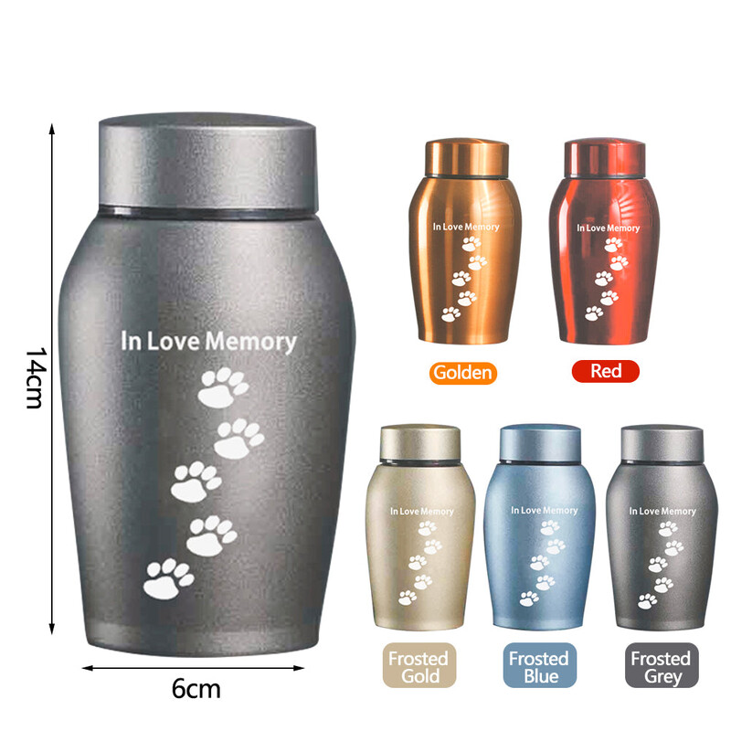 Urne pentru animale de companie Urne din oțel inoxidabil Animale de companie Câine Pisică Păsări Soareci Cenușă de incinerare Urnă de amintire Sicriu Columbarium Animale de companie Memoriale