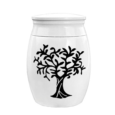 Mini életfa urnák emberi hamu számára, rozsdamentes acél Hamvasztásos emlékurna hamutartónak Emlék Emberi vagy kisállat hamutartó
