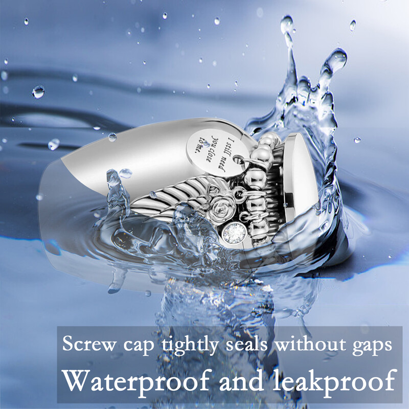 Urne mici de amintire pentru cenușa umană Memorială de 2,56 inci cu farmec cu aripi Mini urne de incinerare Aliaj de aluminiu-Încă am nevoie de tine...