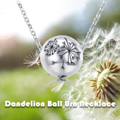 Urnos karoliai moterims pelenų kiaulpienių kremavimo karoliai žmonių ir naminių gyvūnų pelenams – atminimo papuošalai, skirti artimųjų pelenams