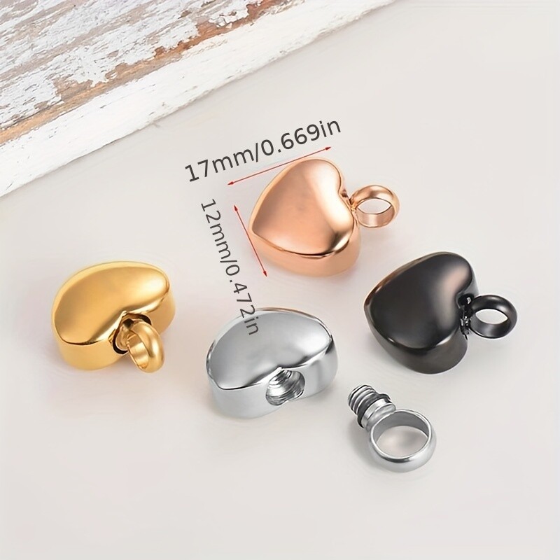 Nerūsējošā tērauda maza sirds medaljona kremēšana sirds piekariņi piemiņas pelni urna kaklarota rotaslietas piemiņas krāsaina sirds urna dāvana