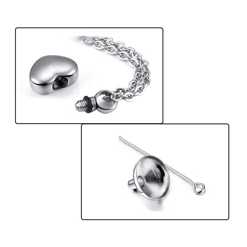 Nerūsējošā tērauda maza sirds medaljona kremēšana sirds piekariņi piemiņas pelni urna kaklarota rotaslietas piemiņas krāsaina sirds urna dāvana