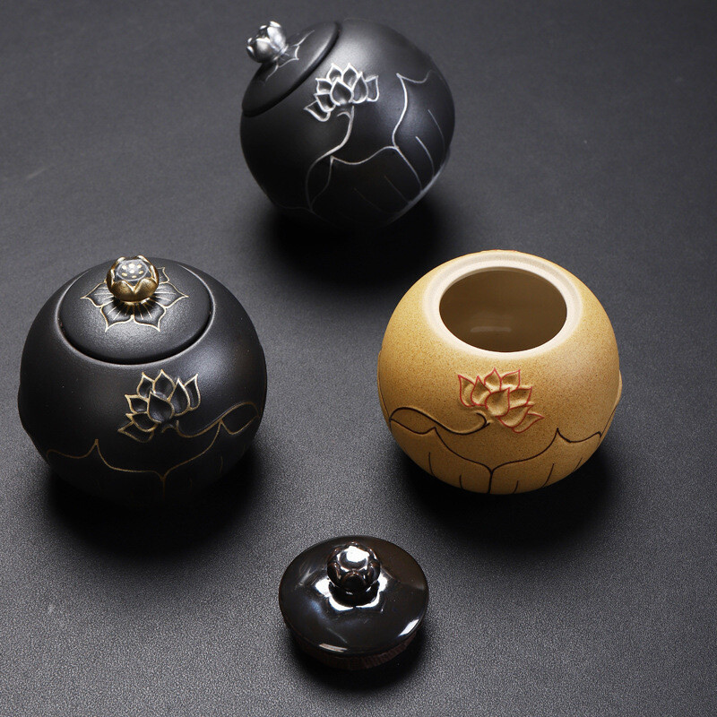 Urne negre pentru ceramică Cenușă Sigilată Cremație Suvenir funerar Memorial Pet uman Seminee potrivite pentru acasă Urnă de înmormântare cenușă