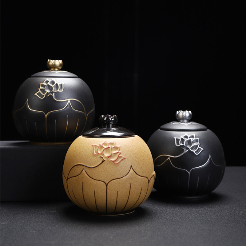 Urne negre pentru ceramică Cenușă Sigilată Cremație Suvenir funerar Memorial Pet uman Seminee potrivite pentru acasă Urnă de înmormântare cenușă