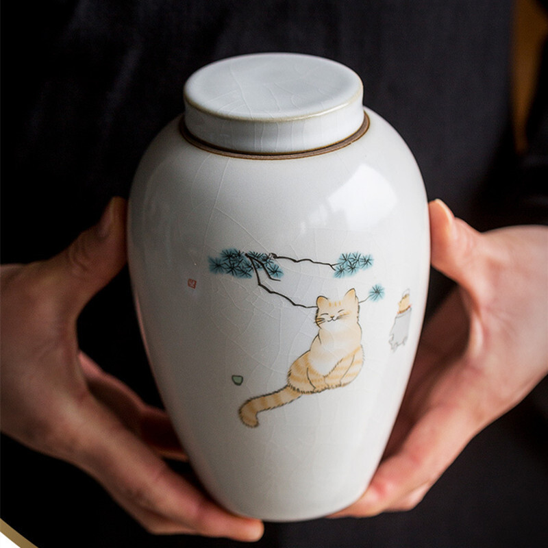Kisállat-urna Szép, finom, nedvességálló fogak szakáll emlékgyűjtemény Kutya-urna macska-urna Szentírás-tartállyal kisállat hamvaihoz