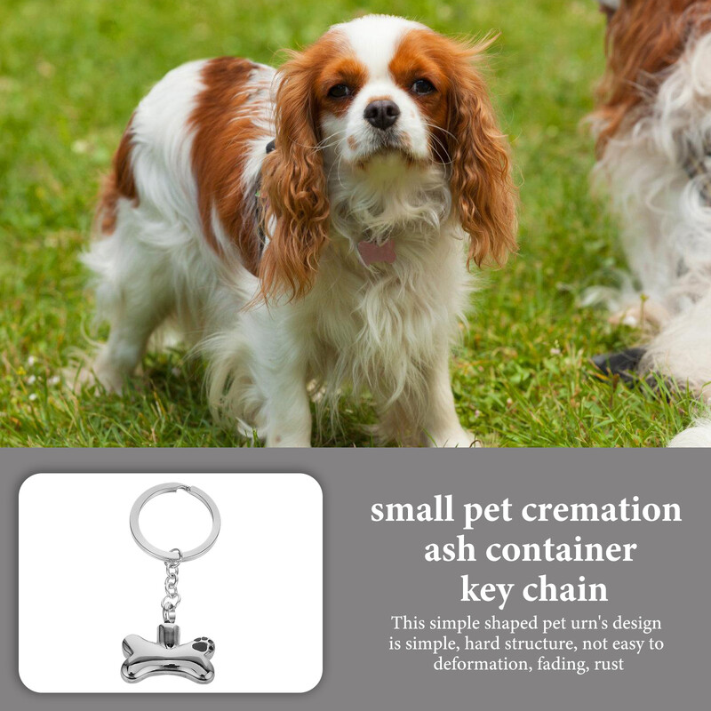Breloc cu oase de câine Bijuterii pentru a ține cenușa Colier cu urnă memorială de incinerare Fob Pet