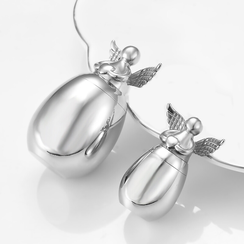 Urne mici de amintire pentru cenușă umană, aripi de înger, mini urne memoriale de incinerare din oțel inoxidabil pentru cenușă, bijuterii, Dropship