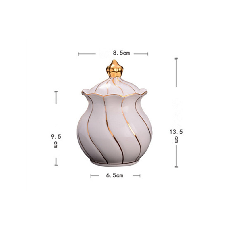 Lotosa cukura bļoda ar zelta līniju Eiropas tiesa grezna kafejnīca kafejnīca mājsaimniecības kubs cukura katls keramikas kafijas trauki konfekšu burka