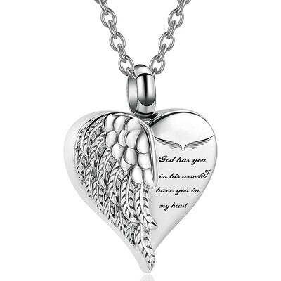 Colier cu urnă de inimă pentru incinerare, bijuterii pentru femei, bărbați, pandantiv amintire, medalion memorial, suport pentru cenușă pentru cenusa umană/animal de companie