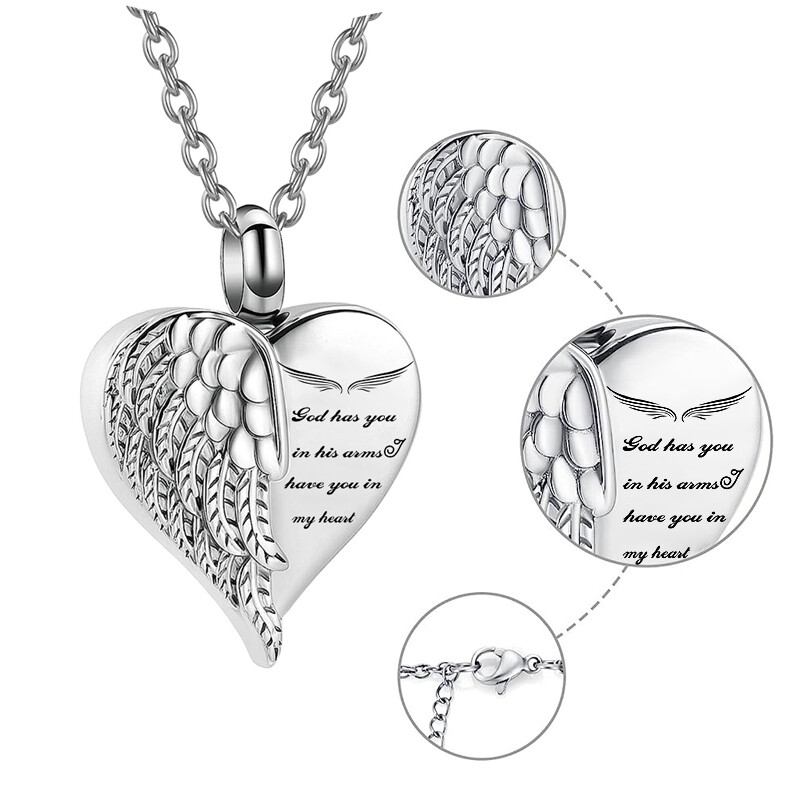 Colier cu urnă de inimă pentru incinerare, bijuterii pentru femei, bărbați, pandantiv amintire, medalion memorial, suport pentru cenușă pentru cenusa umană/animal de companie