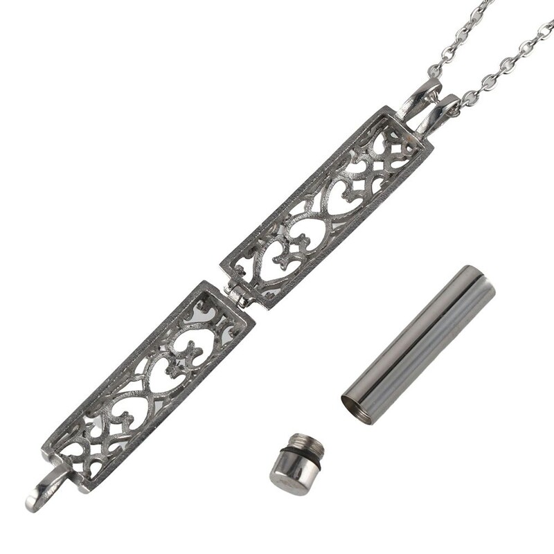 Cilindra urnas kaklarota pelniem sievietēm vīriešiem kremācijas rotaslietas piemiņas piemiņas cilvēka mājdzīvnieku pelnu kulons