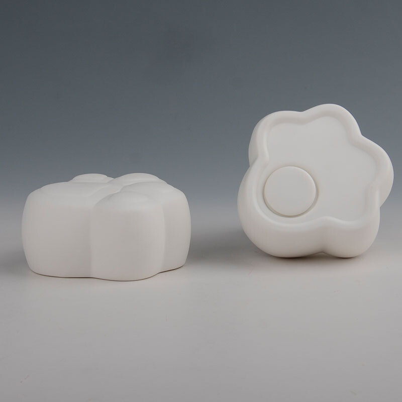 Urnă creativă pentru animale de companie, în formă de amprentă a labei de câine, pisică, material ceramic, borcan sigilat, cutie de depozitare pentru cenușă de animale de companie, alb simplu, 320 ml