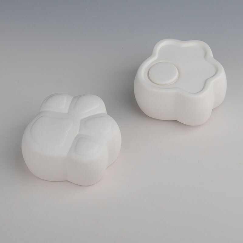 Urnă creativă pentru animale de companie, în formă de amprentă a labei de câine, pisică, material ceramic, borcan sigilat, cutie de depozitare pentru cenușă de animale de companie, alb simplu, 320 ml