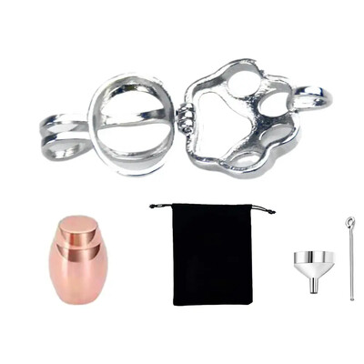 Urnă funerară comemorativă pentru cenuşă Colier cu pandantiv din oţel inoxidabil Suport pentru cenuşă de pisică Urne pentru animale de companie