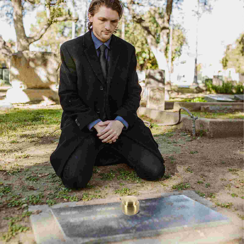 Emberi hamu urna hamvasztásos fémdoboz lezárt tároló magas fedeles füstölőpor mini doboz laza teás tégelyek kisállat kerek szuvenír