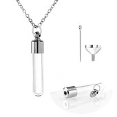 Rozsdamentes acél üveg hamvasztásos henger cső urna medál emlék nyaklánc hamutartó emlék hamvasztás ékszer kisállat urnák