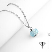 Bijuterii pentru incinerare Colier cu urnă pentru cenușă Cercul albastru al vieții din oțel inoxidabil Urnă de amintire pentru eternitate pandantiv pentru cenușă