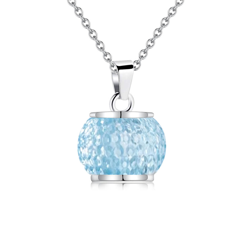 Bijuterii pentru incinerare Colier cu urnă pentru cenușă Cercul albastru al vieții din oțel inoxidabil Urnă de amintire pentru eternitate pandantiv pentru cenușă