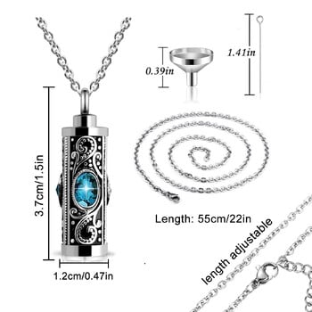 Κρυστάλλινο κολιέ αποτέφρωσης για στάχτες Αναμνηστικό κοσμήματα αποτέφρωσης για ανθρώπινη τέφρα Μνημείο από ανοξείδωτο ατσάλι με λουλούδι