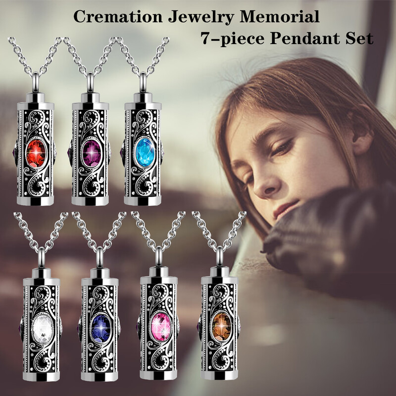 Kristāla kremācijas urnas kaklarota pelniem Piemiņas Kremācijas rotaslietas cilvēku pelniem Nerūsējošā tērauda piemiņas kulons ar ziedu